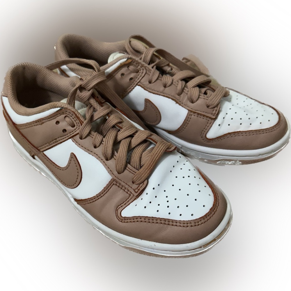 Nike Pink and White low dunks